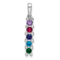 14K White Gold Family Jewelry Diamond Semi-Set Pendant view 2
