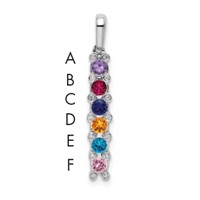 14K White Gold Family Jewelry Diamond Semi-Set Pendant view 1