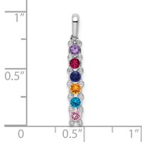 14K White Gold Family Jewelry Diamond Semi-Set Pendant view 4