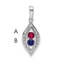 14K White Gold Family Jewelry Diamond Semi-Set Pendant view 1
