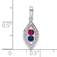 14K White Gold Family Jewelry Diamond Semi-Set Pendant view 4