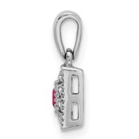 14K White Gold Family Jewelry Diamond Semi-Set Pendant view 3