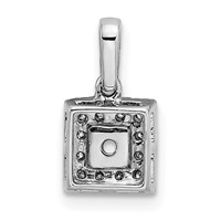 14K White Gold Family Jewelry Diamond Semi-Set Pendant view 4