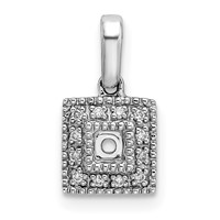 14K White Gold Family Jewelry Diamond Semi-Set Pendant view 5
