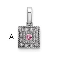 14K White Gold Family Jewelry Diamond Semi-Set Pendant view 1