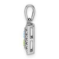 14K White Gold Family Jewelry Diamond Semi-Set Pendant view 3