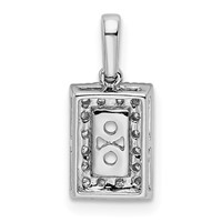 14K White Gold Family Jewelry Diamond Semi-Set Pendant view 4
