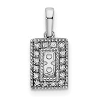 14K White Gold Family Jewelry Diamond Semi-Set Pendant view 5