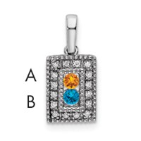 14K White Gold Family Jewelry Diamond Semi-Set Pendant view 1