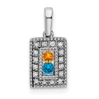 14K White Gold Family Jewelry Diamond Semi-Set Pendant view 2