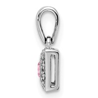 14K White Gold Family Jewelry Diamond Semi-Set Pendant view 3