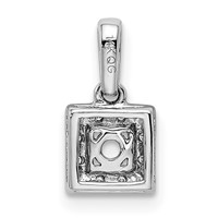 14K White Gold Family Jewelry Diamond Semi-Set Pendant view 4