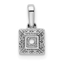 14K White Gold Family Jewelry Diamond Semi-Set Pendant view 5