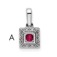 14K White Gold Family Jewelry Diamond Semi-Set Pendant view 1
