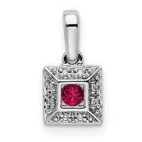14K White Gold Family Jewelry Diamond Semi-Set Pendant view 2