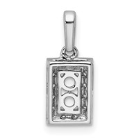 14K White Gold Family Jewelry Synthetic Stone & Diamond Set Pendant view 4