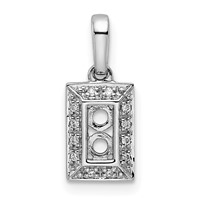 14K White Gold Family Jewelry Synthetic Stone & Diamond Set Pendant view 5