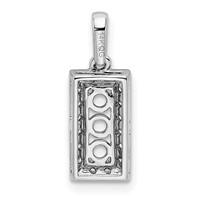 14K White Gold Family Jewelry Genuine Stone & Diamond Set Pendant view 4