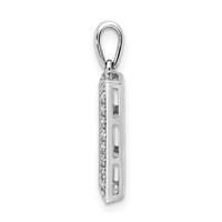 14K White Gold Family Jewelry Diamond Semi-Set Pendant view 3