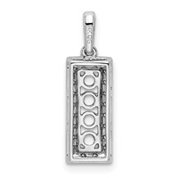 14K White Gold Family Jewelry Diamond Semi-Set Pendant view 4