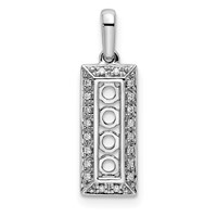 14K White Gold Family Jewelry Diamond Semi-Set Pendant view 5