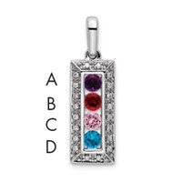 14K White Gold Family Jewelry Diamond Semi-Set Pendant view 1