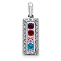 14K White Gold Family Jewelry Diamond Semi-Set Pendant view 2