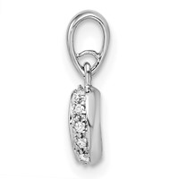 14K White Gold Family Jewelry Diamond Semi-Set Pendant view 3
