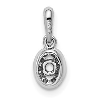 14K White Gold Family Jewelry Diamond Semi-Set Pendant view 4