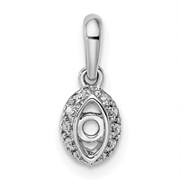 14K White Gold Family Jewelry Diamond Semi-Set Pendant view 5