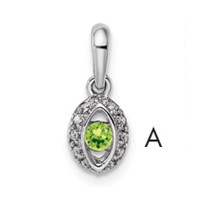 14K White Gold Family Jewelry Diamond Semi-Set Pendant view 1