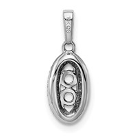 14K White Gold Family Jewelry Synthetic Stone & Diamond Set Pendant view 4