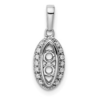14K White Gold Family Jewelry Synthetic Stone & Diamond Set Pendant view 5