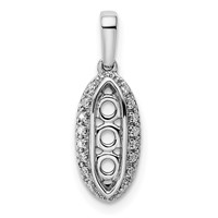 14K White Gold Family Jewelry Genuine Stone & Diamond Set Pendant view 5
