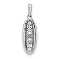 14K White Gold Family Jewelry Genuine Stone & Diamond Set Pendant view 4