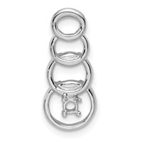 14K White Gold 1 Synthetic Stone Family Pendant view 3