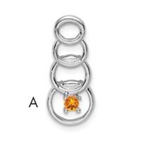 14K White Gold 1 Synthetic Stone Family Pendant view 1