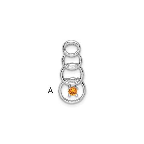 14K White Gold 1 Synthetic Stone Family Pendant