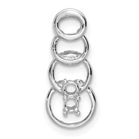 14K White Gold 2 Synthetic Stone Family Pendant view 3
