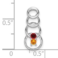 14K White Gold 2 Synthetic Stone Family Pendant view 4