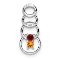 14K White Gold 2 Synthetic Stone Family Pendant view 2