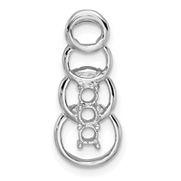 14K White Gold 3 Genuine Stone Family Pendant view 3