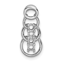 14K White Gold 4 Genuine Stone Family Pendant view 3