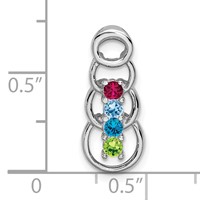 14K White Gold 4 Genuine Stone Family Pendant view 4