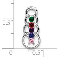 14K White Gold 5 Genuine Stone Family Pendant view 4