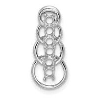 14K White Gold 6 Genuine Stone Family Pendant view 3