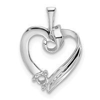 14K White Gold 1 Synthetic Stone Family Pendant view 3