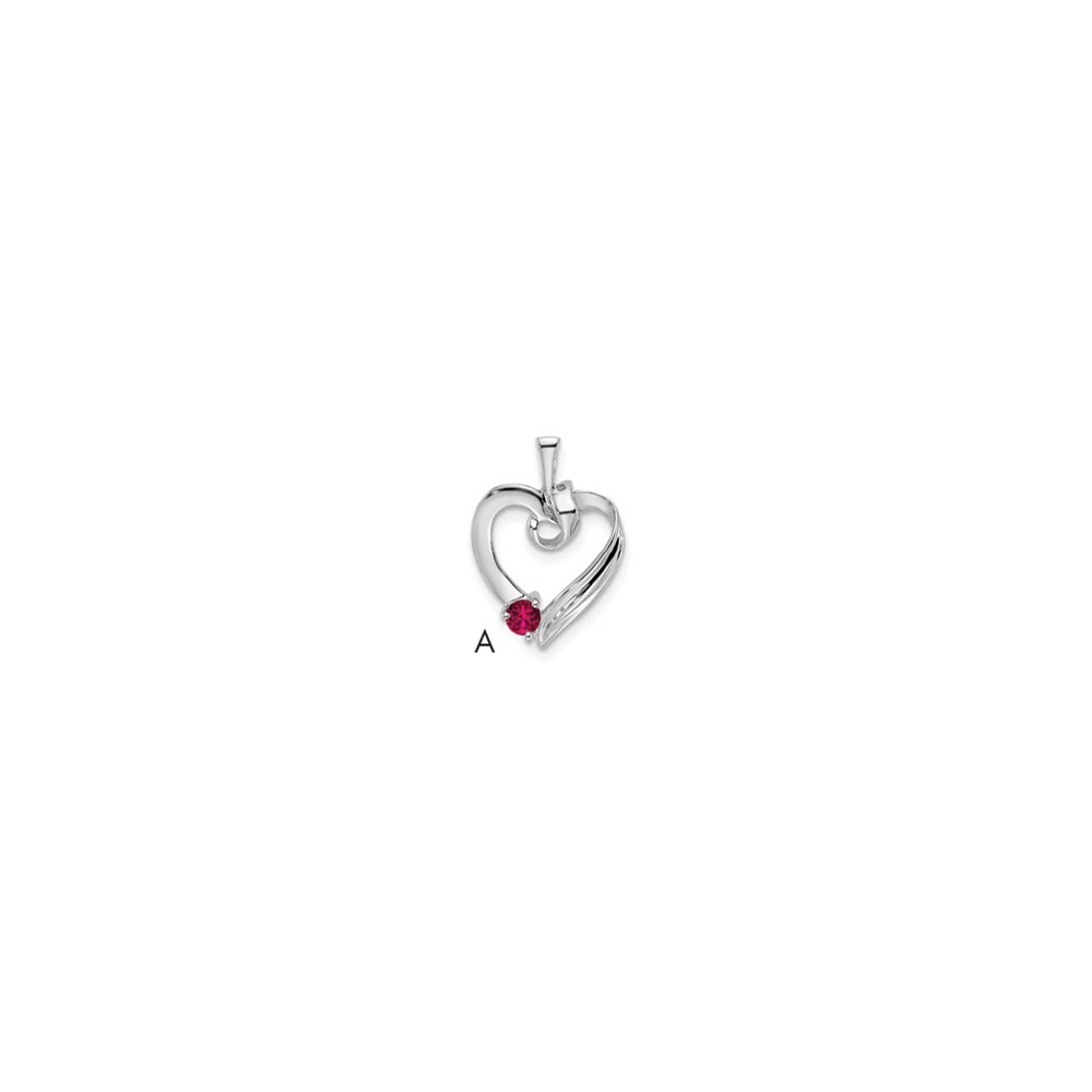 14K White Gold 1 Synthetic Stone Family Pendant