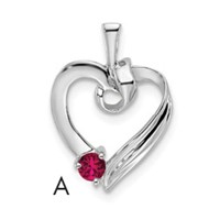 14K White Gold 1 Synthetic Stone Family Pendant view 1