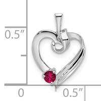 14K White Gold 1 Synthetic Stone Family Pendant view 4